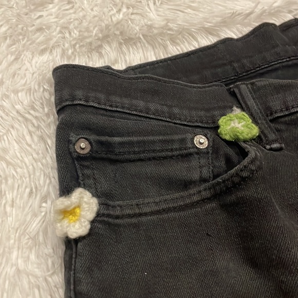 Levi’s 502 Jaime Balmes #8 Black Denim Cut Off Jean Shorts with Patches W32 - Picture 3 of 10